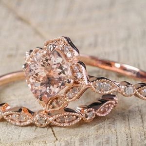 2pc Rose gold fashion ring